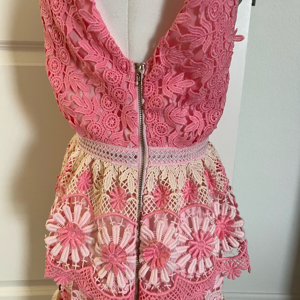 Final Price!!! EUC Self Portrait Pink Lace Dress Size 6 - Picture 10 of 12